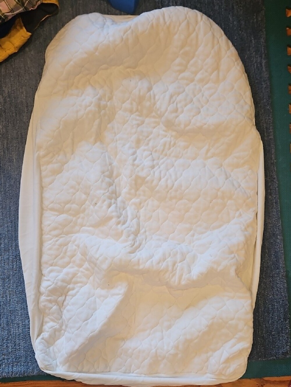 Crib Mattress Protector. Organic Cotton Quilt Top.
